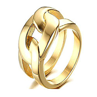 womens stainless steel linked cuff ring for wedding band engagement promise size 7