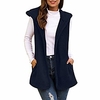 womens winter faux fur vest fleece teddy bear warm jacket hooded long coat black s miniinthebox