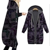 womens winter long jacket retro floral print hoodie sweatshirt long sleeve cotton blend cardigan with zipper pocket casual sweatshirt (purple,  uk:16-18) miniinthebox