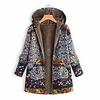 womens winter warm outwear floral print hooded pockets vintage oversize coats blue miniinthebox