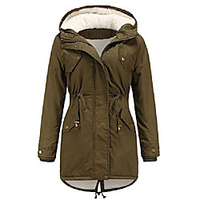 womens winter warm thicken sherpa lined hoody pocket parka jacket overcoat(green-xs) miniinthebox