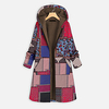 womens winter warm vintage coat floral print zipper hooded outerwear oversize plush lined long parka (xxxxxl,  z-green) miniinthebox