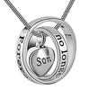 womensamp;mens no longer by my side, forever in my heart carved locket cremation urn necklace for mom amp; dad (son)