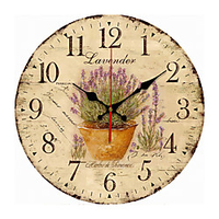 Wood Wall Clock- Beach Tide Clock 34cm Round Hanging Clock Rustic Tuscan Style Clock Silent Non Ticking Wall Decor for Home Office School miniinthebox