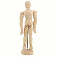 Wooden 14-Joint Moveable Manikin Model with Display Base (5.5")