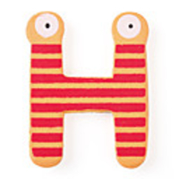 Wooden Alphabet Fridge Magnets Sticker Educational Toy, H Shaped
