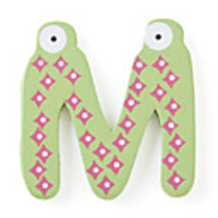 Wooden Alphabet Fridge Magnets Sticker Educational Toy, M Shaped