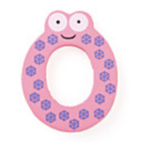 Wooden Alphabet Fridge Magnets Sticker Educational Toy, O Shaped