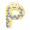 Wooden Alphabet Fridge Magnets Sticker Educational Toy, P Shaped