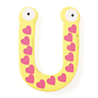 Wooden Alphabet Fridge Magnets Sticker Educational Toy, U Shaped