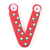 Wooden Alphabet Fridge Magnets Sticker Educational Toy, V Shaped