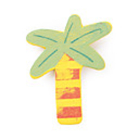Wooden Cartoon Fridge Magnet,  Coconut Palm