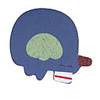 Wooden Cartoon Fridge Magnet,  Deep Blue Rhinoceros