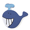 Wooden Cartoon Fridge Magnet,  Deep Blue Wale