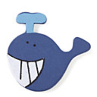 Wooden Cartoon Fridge Magnet,  Deep Blue Wale