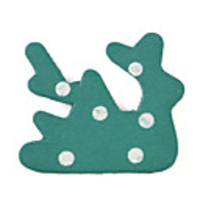 Wooden Cartoon Fridge Magnet,  Deep Dark Green Deer