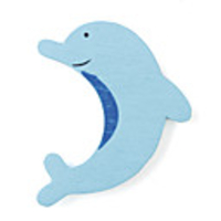 Wooden Cartoon Fridge Magnet,  Dolphin