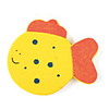 Wooden Cartoon Fridge Magnet Yellow Goldfish with Blue Points