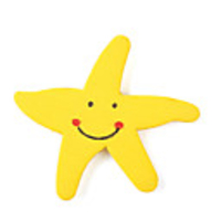 Wooden Cartoon Fridge Magnet Yellow Starfish
