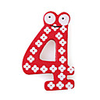Wooden Cartoon Number Educational Fridge Magnet Sticker, 4 Shaped