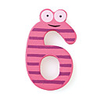 Wooden Cartoon Number Educational Fridge Magnet Sticker, 6 Shaped