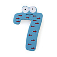 Wooden Cartoon Number Educational Fridge Magnet Sticker, 7 Shaped
