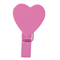 Wooden Cartoon Small Heart clip/Paper Clip, Light Pink