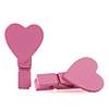 Wooden Cartoon Small Heart clip/Paper Clip, Peach Pink, Pair