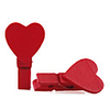 Wooden Cartoon Small Heart clip/Paper Clip, Red, Pair