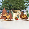 Wooden Christmas Tree Elk Stitching Ornaments
