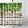 Wooden Fence green Leaves Print Waterproof Fabric Shower Curtain for Bathroom Home Decor Covered Bathtub Curtains Liner Includes with Hooks