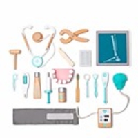 wooden kids doctor playset for toddlers,  pretend toy 18 pieces dentist toolbox medical kit for 3,  4 and 5 year old girls and boys