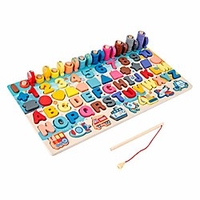 wooden montessori puzzle toys for toddlers,  girls,  and boys age 2 3 4 5,  7 in 1 educational learning toys for fishing,  counting,  sorting , stacking,  shape and vehicle identification (7 in 1set)