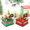 Wooden Painted Christmas Music Box Ornaments Cartoon Radio Shaped