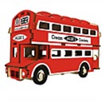 Wooden Puzzle Logic Puzzle Toy Double-decker Bus Hand-made Parent-Child Interaction Wooden 1 pcs Kid