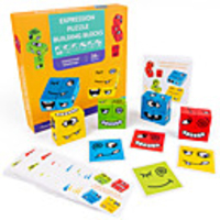 Wooden Puzzle Puzzle Cube Logic Puzzle Toy Cartoon Face Transformable Creative Parent-Child Interaction Wooden 12 pcs Kid