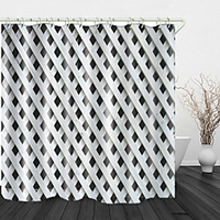 Wooden strip Rhombus Background Print Waterproof Fabric Shower Curtain for Bathroom Home Decor Covered Bathtub Curtains Liner Includes with Hooks
