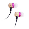 Wooden Style Stereo Earphones (Pink)
