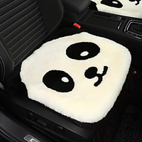 Wool Seat Cover Panda Modelling Cartoon for Car 1 Pack Car Front Seat Protector Universal Seat Cushion for Most Cars Vehicles SUVs and More Soft Comfort Warm Car Interior Accessories for Men Women miniinthebox