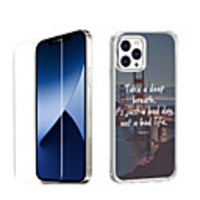 Word / Phrase Case For Apple iPhone 12 iPhone 11 iPhone 12 Pro Max Unique Design Protective Case with Screen Protector Shockproof Back Cover TPU