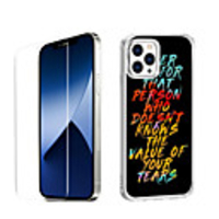 Word / Phrase Case For Apple iPhone 12 iPhone 11 iPhone 12 Pro Max Unique Design Protective Case with Screen Protector Shockproof Back Cover TPU