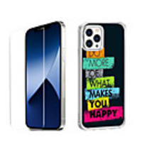 Word / Phrase Case For Apple iPhone 12 iPhone 11 iPhone 12 Pro Max Unique Design Protective Case with Screen Protector Shockproof Back Cover TPU