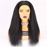 WowEbony Indian Remy Hair Textured Kinky Straight Headband Wigs Blow Out Natural Hair with Free Headband for women miniinthebox