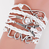 Wrap Bracelet Leather Bracelet Layered Monogram Plaited Wrap Heart Eiffel Tower Love Ladies Multi Layer Leather Bracelet Jewelry Black / Blue / Pink For Christmas Gifts Daily Casual Sports