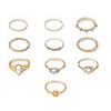 wrap ring Double Layered Gold Gold Plated Alloy Heart Stylish Punk Fashion 1 set 16 / Women