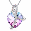 wrapped heart necklace crystals from swarovski for women girl pendant with exquisite gift box dainty jewelry anniversary gift for her