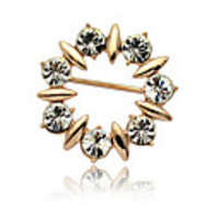 Wreath Pattern Austrian Crystal Brooch