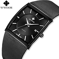WWOOR Steel Band Watches Quartz Modern Style Stylish Classic Calendar / date / day Analog White Black Blue / Large Dial