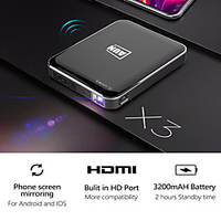 X3 Mini Projector Portable 1080p Cinema 3d Video Projector HDMI Led Laser Android/ios Mirroring Mobile Screen