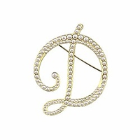 xgalbla alphabet letters d plated metal simulated pearl lapel pin brooches collar for women girls(gold tone) miniinthebox
